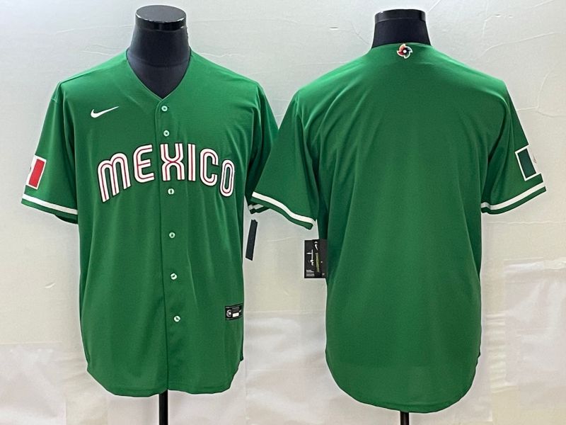 Men 2023 World Cub Mexico Blank green Nike MLB Jersey16->more jerseys->MLB Jersey